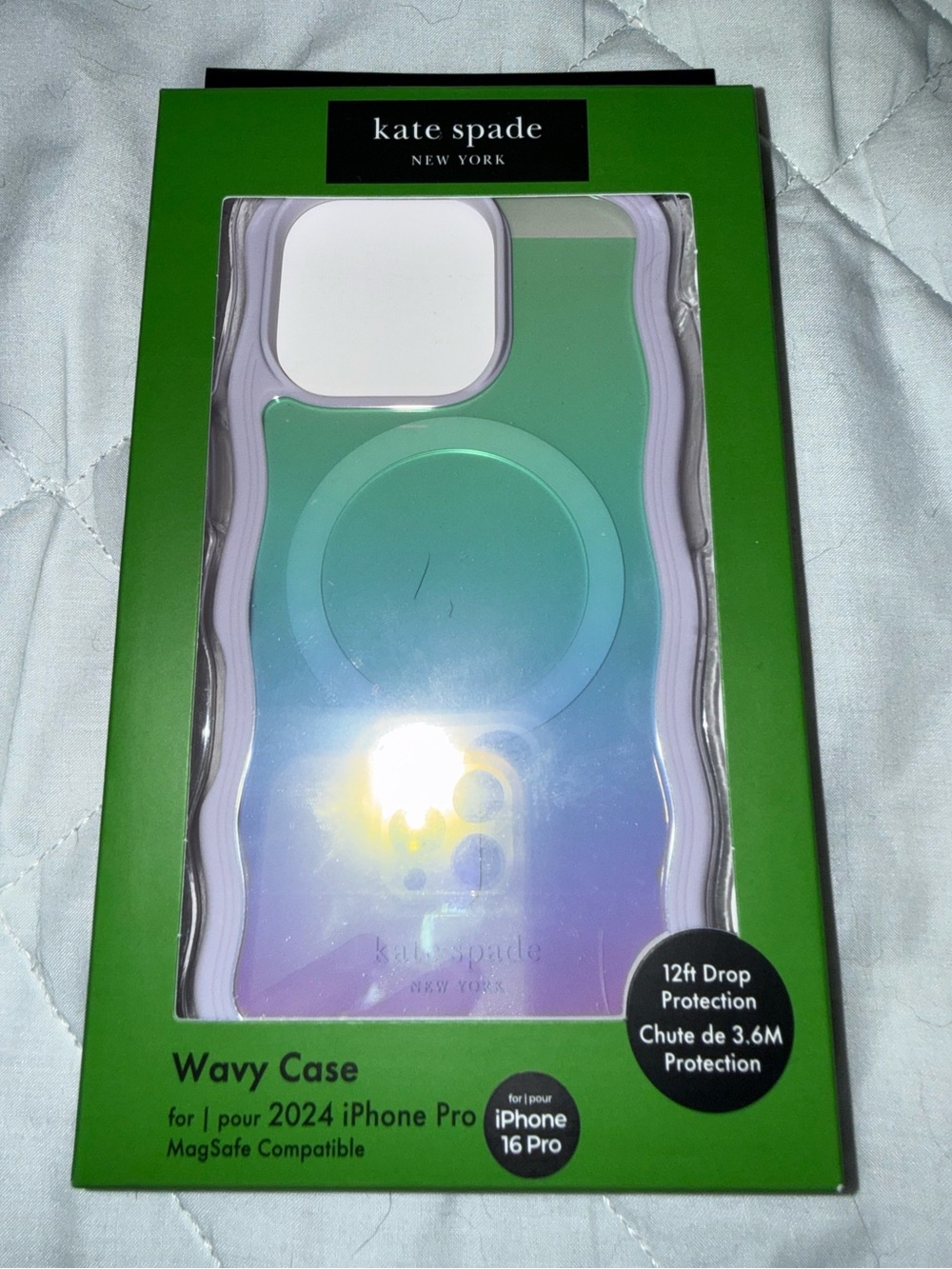 kate spade new york iPhone 16 Case Brand New - Wavy Opal Iridescent